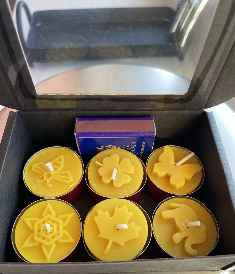 Keramikas trauks Nr.2 + tējas sveču komplekts kartona kastītē (6.gab)