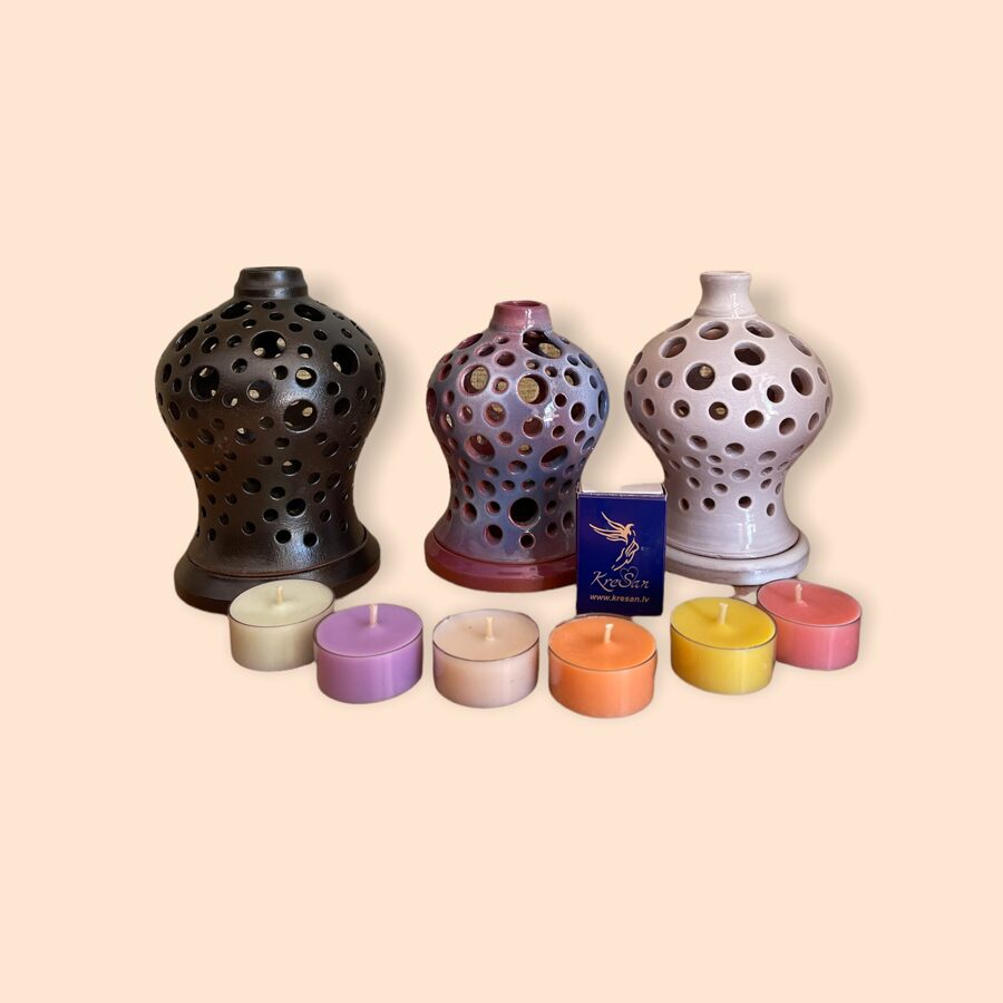 Keramikas trauks Nr.9 + tējas sveču komplekts kartona kastītē