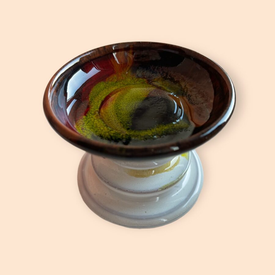 Lielo bišu vaska tējas sveču komplekts ar keramikas trauku Nr.1
