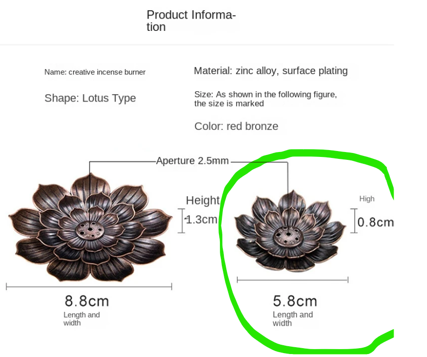 Aromkociņi kopā  ar bronzas lotosa zieda formas turētāju
