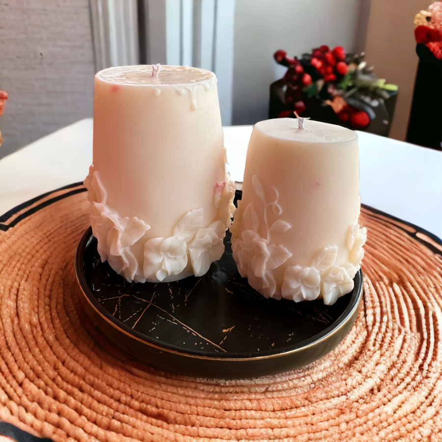 Aromātiskais sojas vaska sveču komplekts "Ziedu laiks manā sirdī" L2