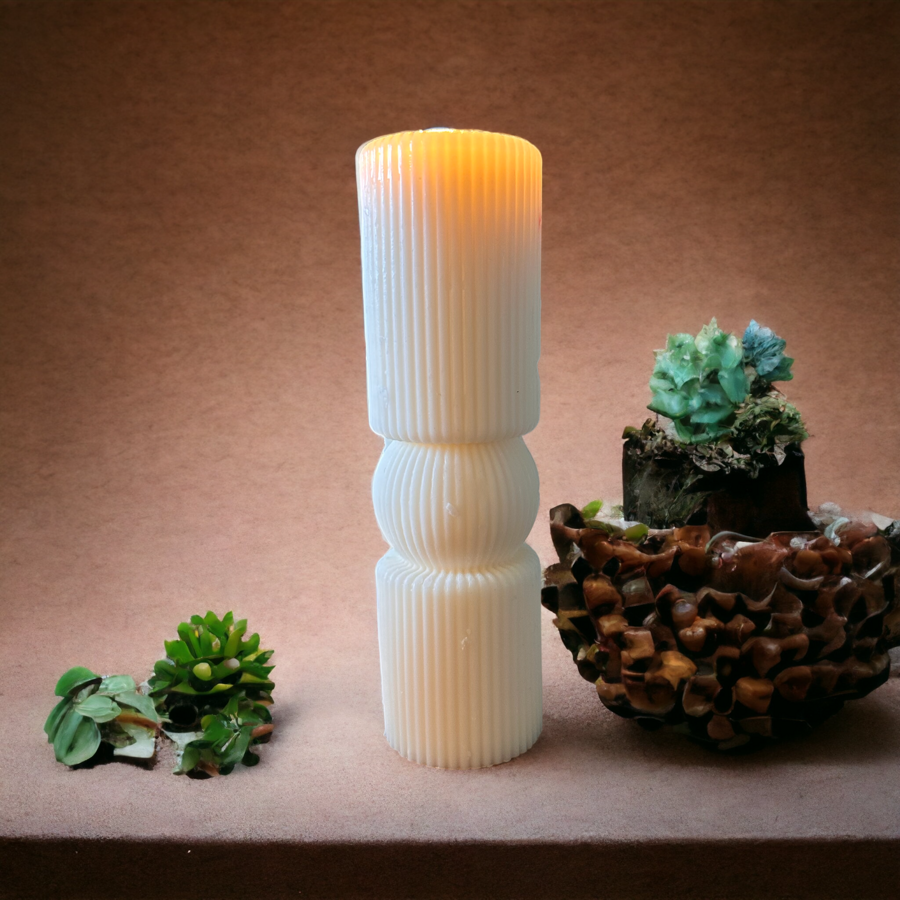 Cilindrsika sojas vaska svece bez aromāta