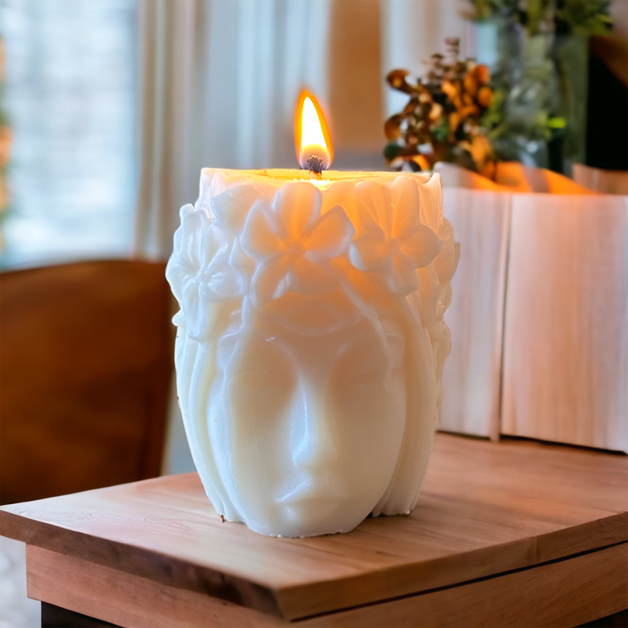 Sojas vaska svece romantiskam noskaņojumam (bez pievienota aromāta)