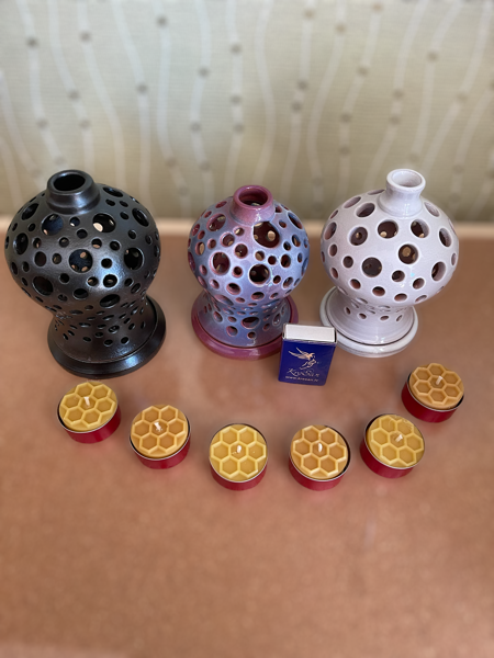 Keramikas trauks Nr.9 + tējas sveču komplekts kartona kastītē