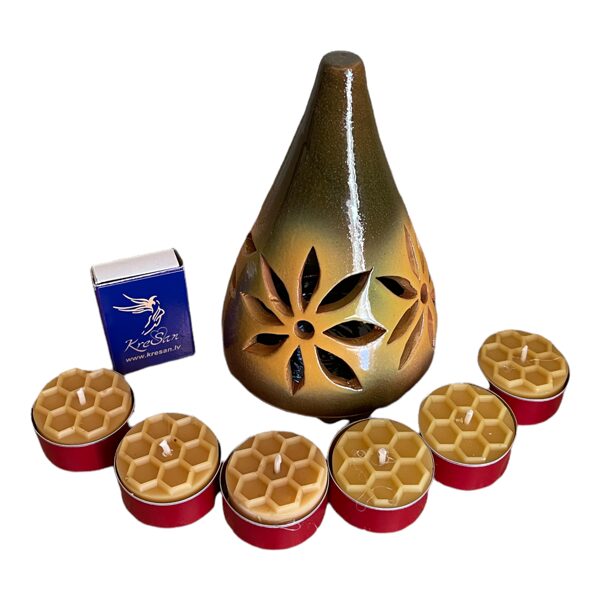 Keramikas trauks Nr.8 + tējas sveču komplekts kartona kastītē