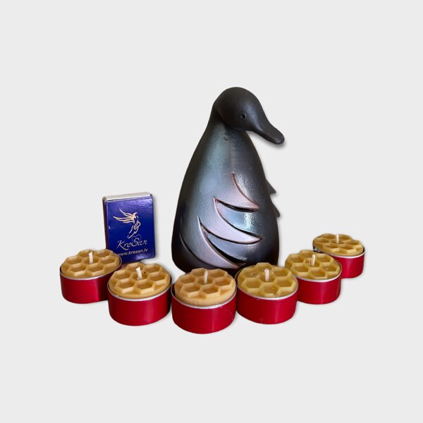 Keramikas trauks Neglītais PīlēnsNr.3 + tējas sveču komplekts kartona kastītē