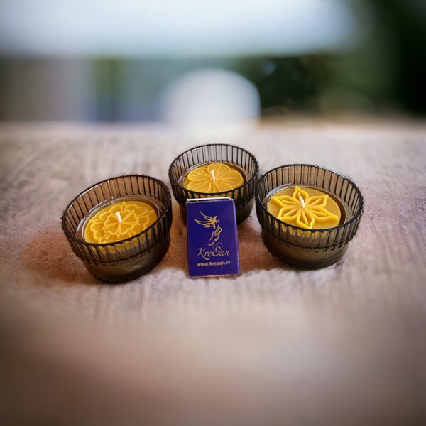 Lielo bišu vaska tējas sveču komplekts